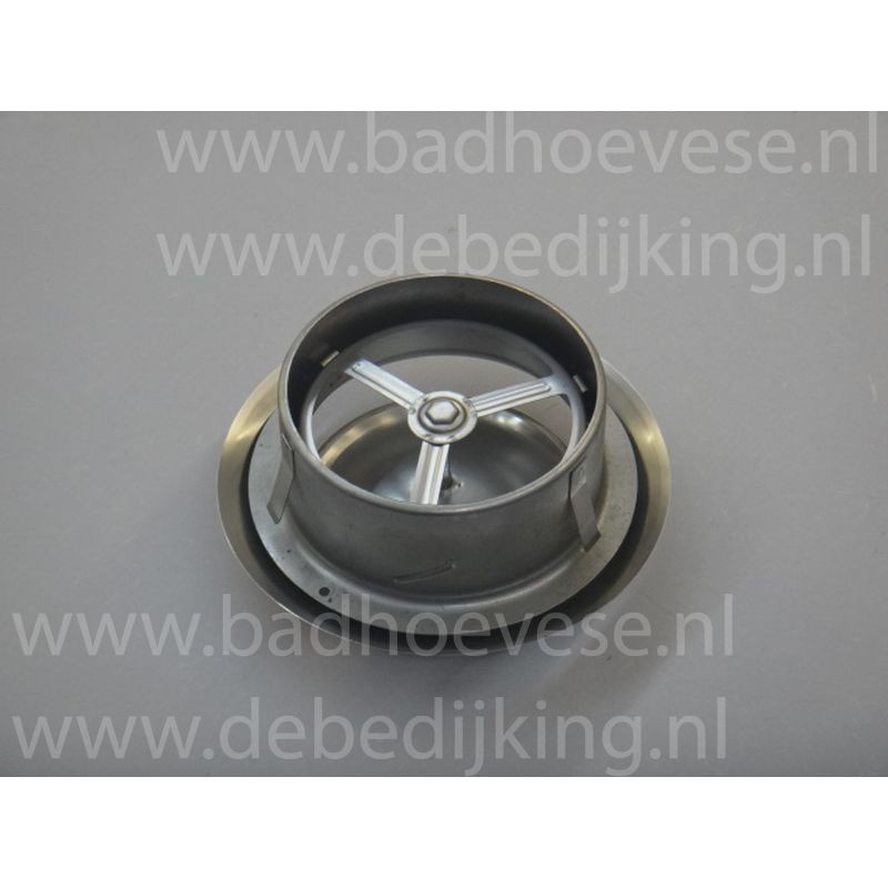 RVS afzuigventiel met klemmen