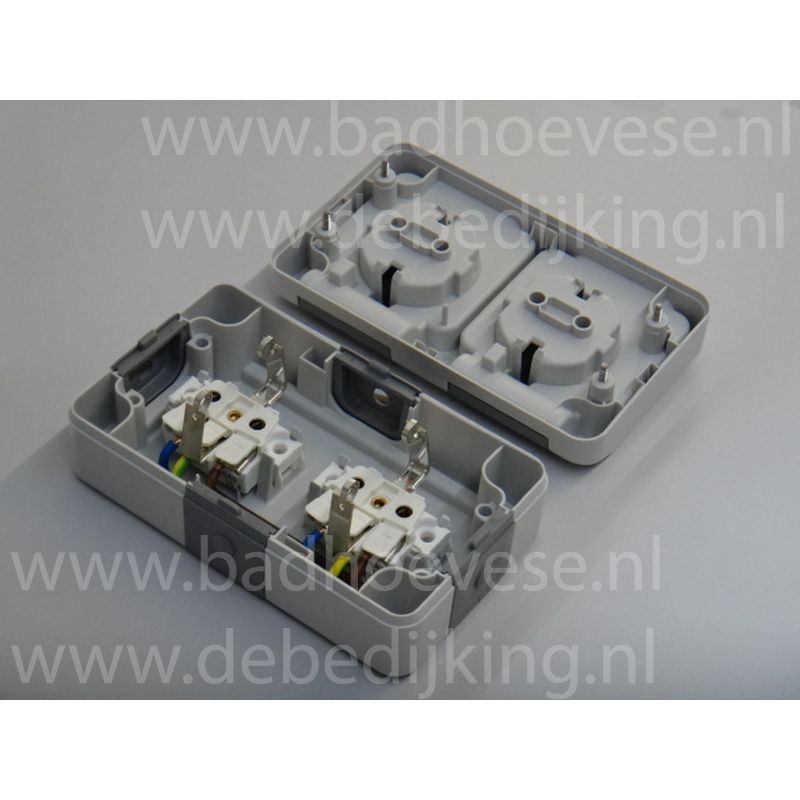 Opbouw wandcontactdoos dubbel  ra