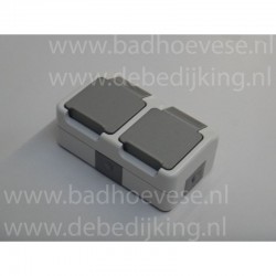 Opbouw wandcontactdoos dubbel  ra
