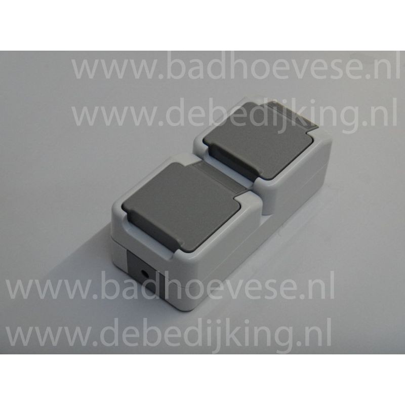 Opbouw wandcontactdoos dubbel  ra