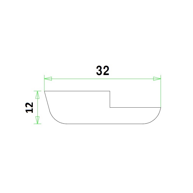 Meranti glazing bar 12x32 mm, white