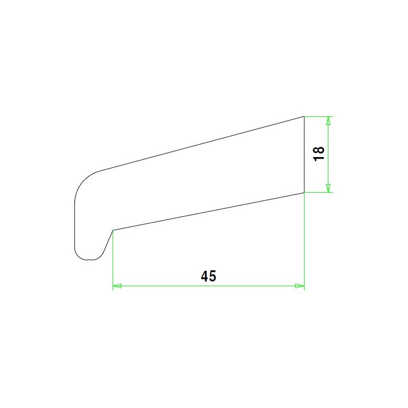 Meranti glaslat neuslat 18x59