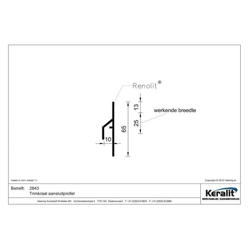 Keralit trim/bead connection profile