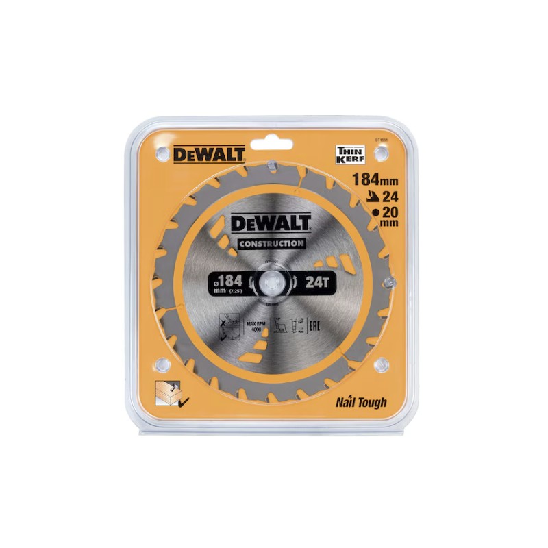 DeWalt Cirkelzaagblad 184 x 20 x24t