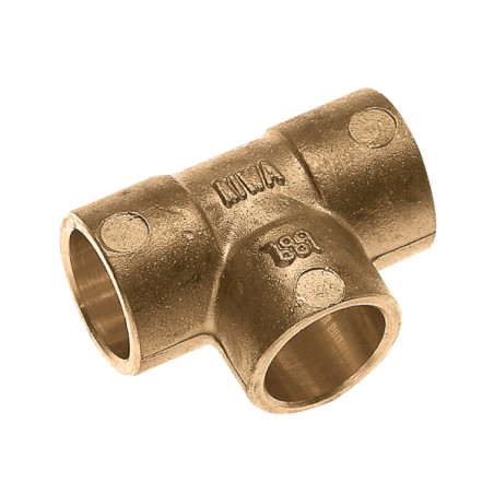 Messing soldeer t-stuk