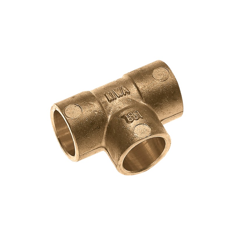 Messing soldeer t-stuk