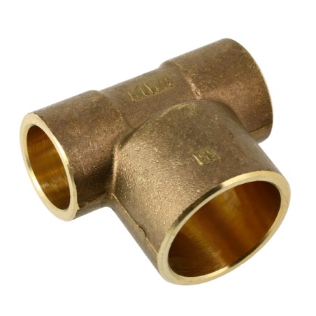Messing soldeer t-stuk verloop