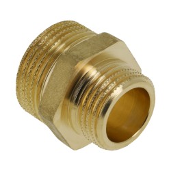 Messing verloopnippel dubbel