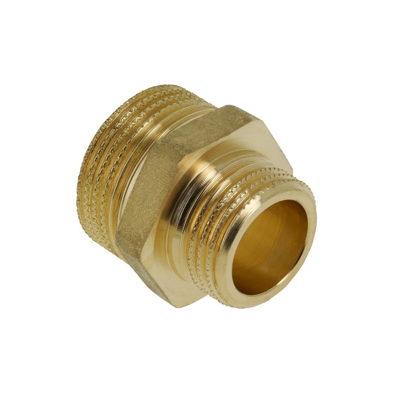 Messing verloopnippel dubbel