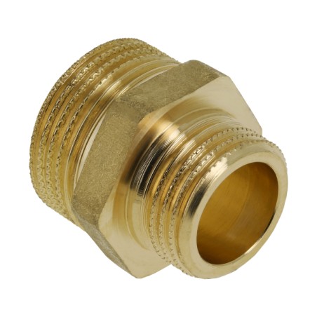 Messing verloopnippel dubbel