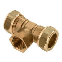 Messing knel t-stuk verlopend