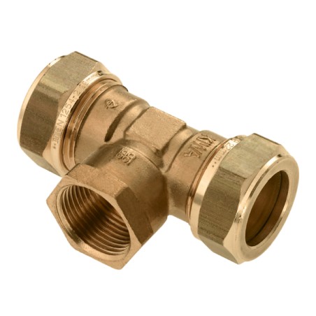 Messing knel t-stuk verlopend