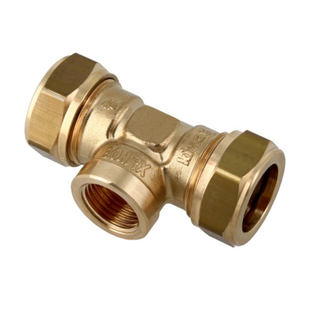 Messing knel t-stuk verlopend