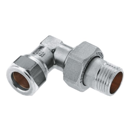 Nikkel knel radiatorkoppeling haaks