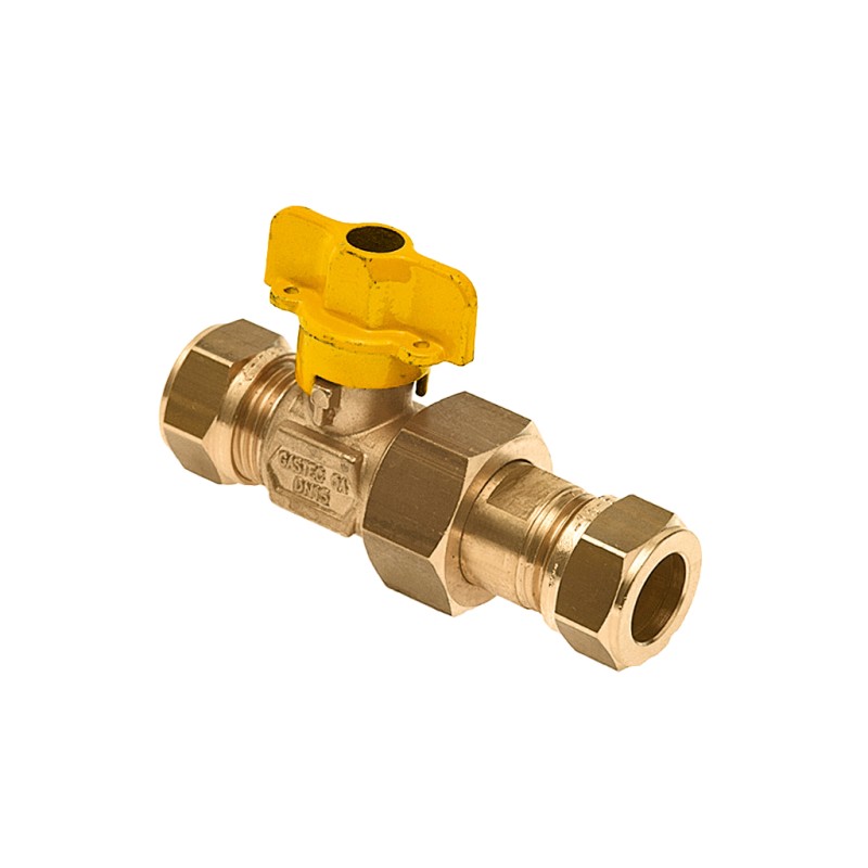 Gaskogelkraan messing knel